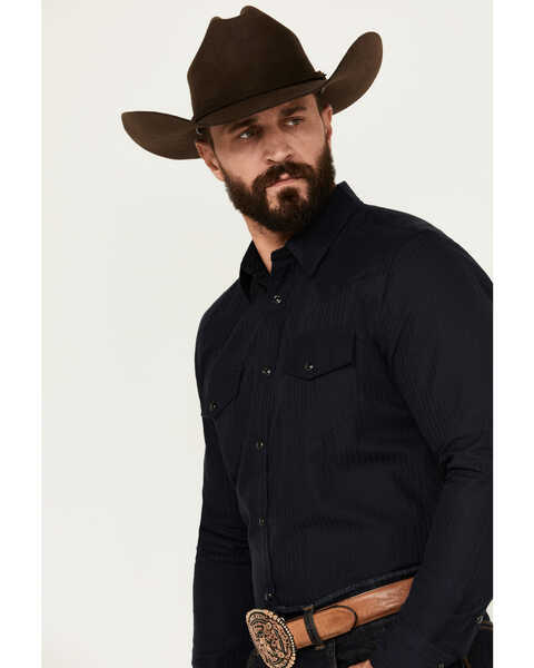 Image #2 - Gibson Trading Co Men's Southside Long Sleeve Snap Western Shirt, Navy, hi-res