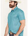 Image #2 - Rock & Roll Denim Men's Striped Short Sleeve Button-Down Polo, Turquoise, hi-res