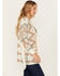 Image #2 - Shyanne Women's Southwestern Print Open Front Fringe Cardigan, Cream, hi-res