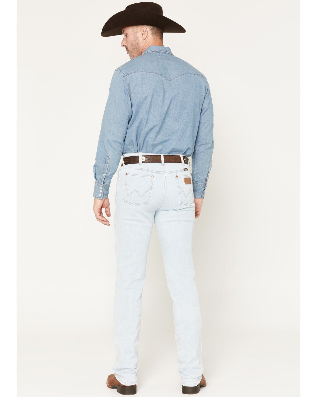 Image #3 - Wrangler Men's 938 Tough Lite Light Wash Cowboy Cut Slim Stretch Straight Denim Jeans, Light Wash, hi-res