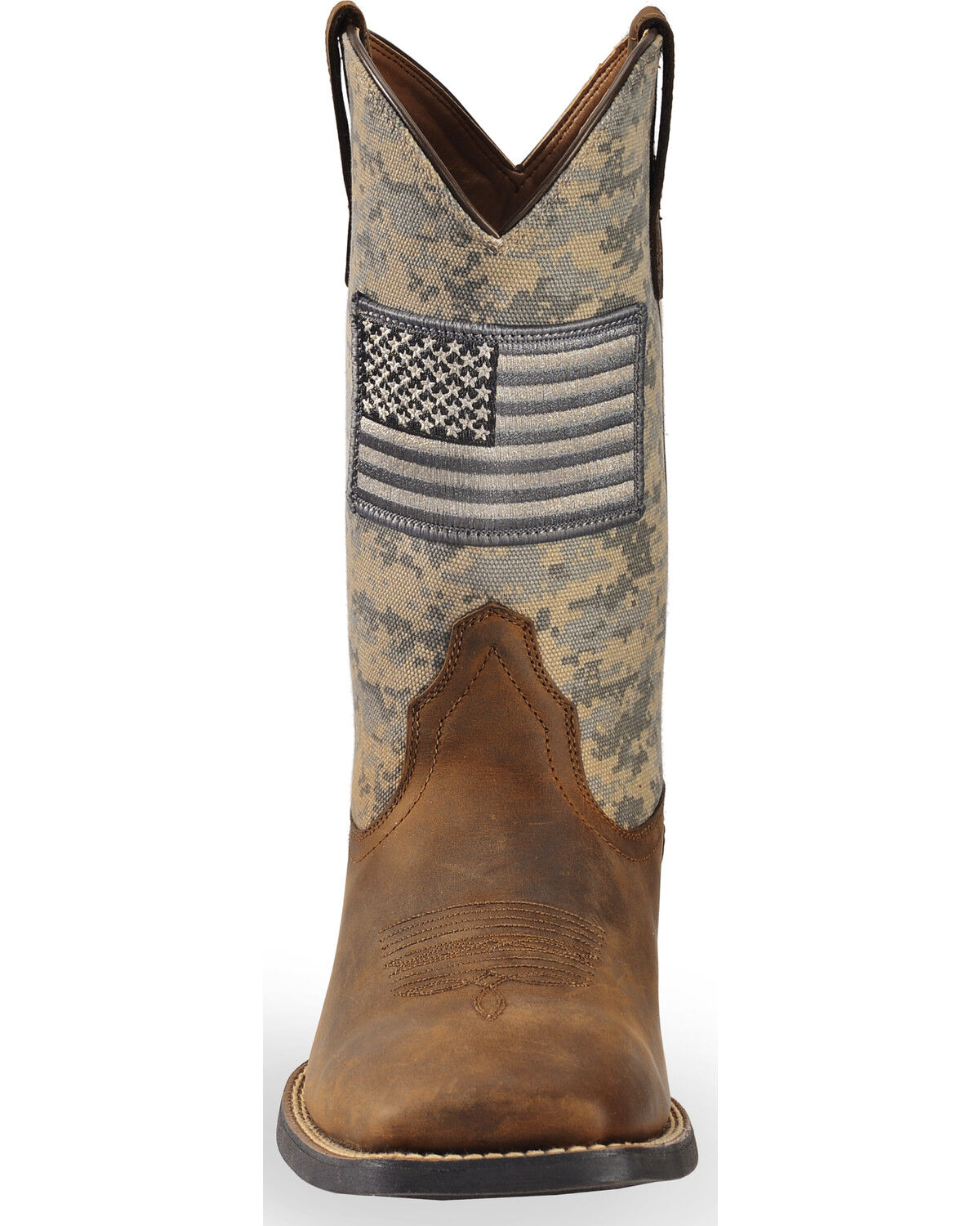 Image #4 - Ariat Men's Distressed Camo Sport Patriot Western Boots - Broad Square Toe, Brown, hi-res