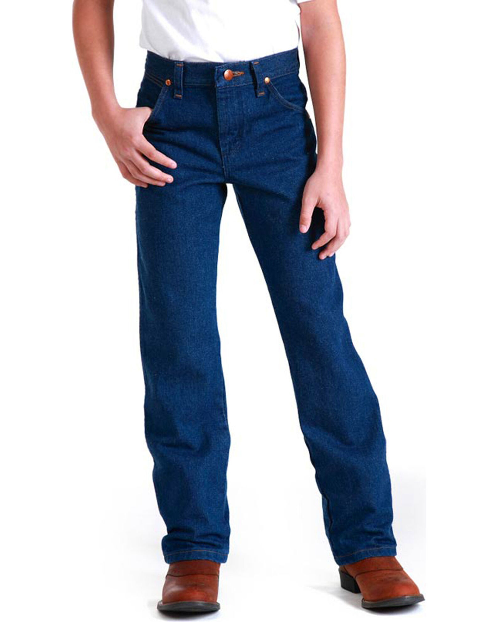 Image #1 - Wrangler Boys' Husky Fit Cowboy Cut ProRodeo Jeans, Blue, hi-res