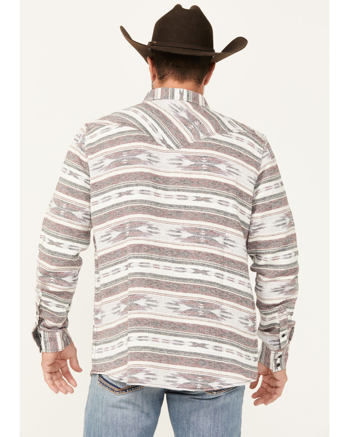 Image #4 - Moonshine Spirit Men's Coyote Southwestern Print Long Sleeve Snap Shirt, Tan, hi-res
