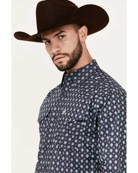 Image #2 - Ariat Men's Everly Geo Print Long Sleeve Snap Western Shirt , Black, hi-res