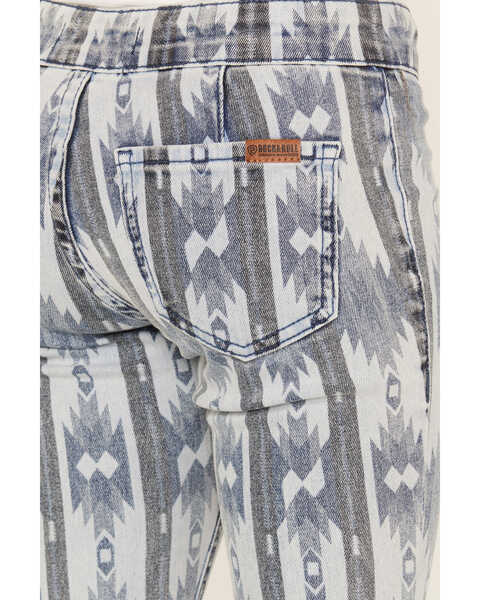 Image #4 - Rock & Roll Denim Girls' Southwestern Stripe Print Flare Jeans, Light Wash, hi-res