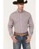 Image #1 - Cinch Men's Diamond Geo Print Long Sleeve Button-Down Western Shirt, Blue/red, hi-res