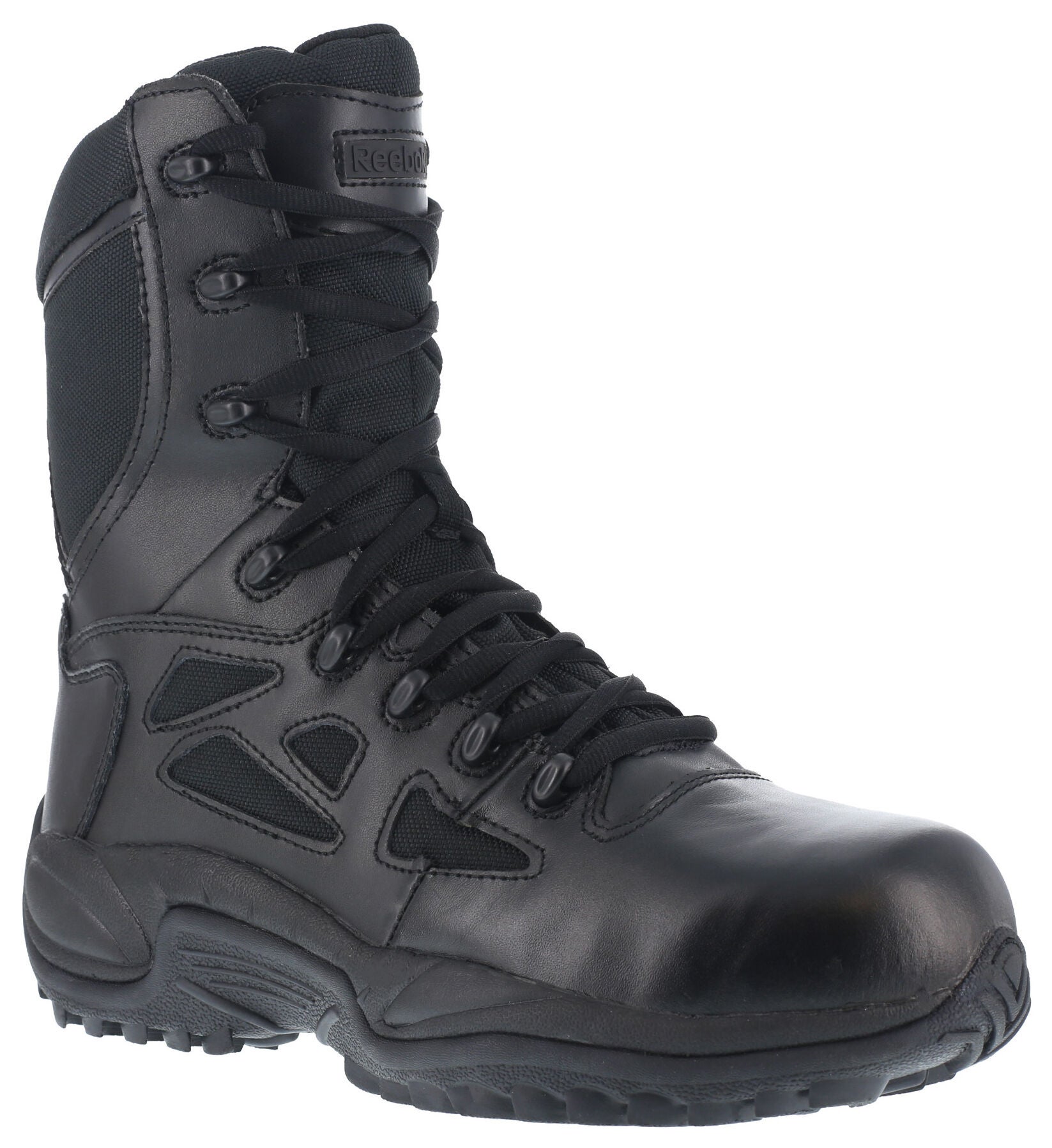 Reebok Women's 8" Side-Zip Rapid Response Tactical Boots - Soft Toe, Black, hi-res