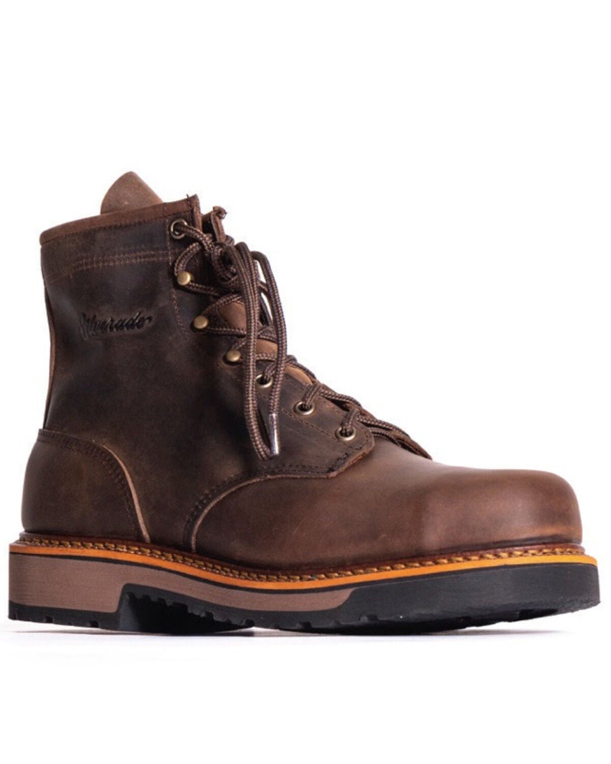 Silverado Men's 6" Lace-Up Work Boots - Steel Toe, Brown, hi-res