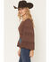 Image #2 - Shyanne Women's Pearl Embroidered Long Bell Sleeve Shirt, Brown, hi-res