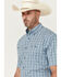 Image #2 - George Strait by Wrangler Men's Plaid Print Short Sleeve Button-Down Western Shirt, Blue, hi-res