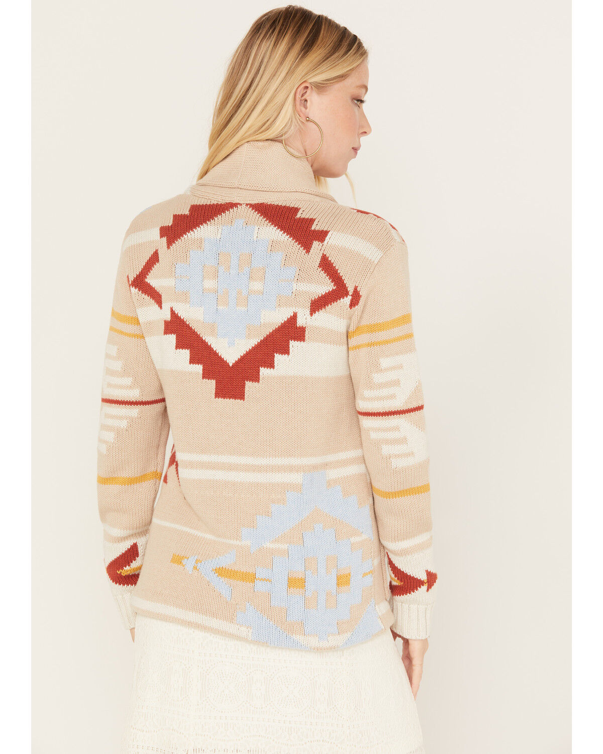 Image #4 - Pendleton Women's Multicolored Print Taos Graphic Cardigan, Cream, hi-res