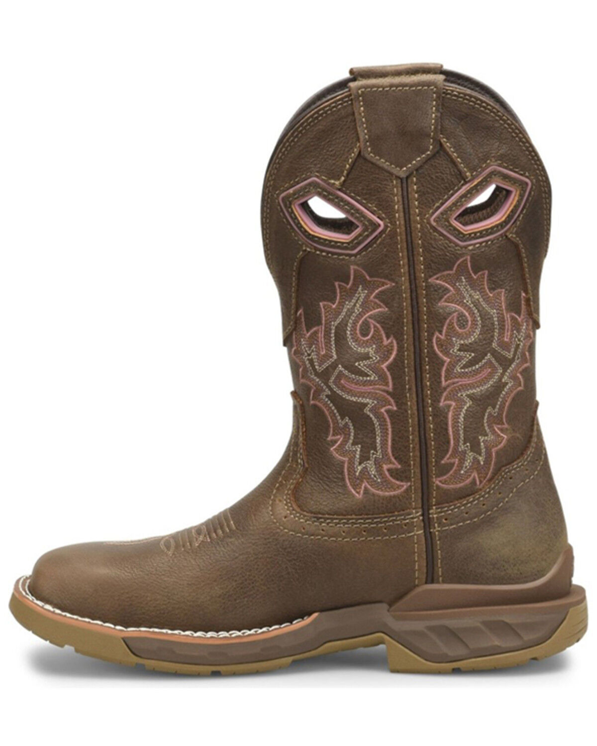 Image #3 - Double H Women's Ari Western Work Boots - Composite Toe, Brown, hi-res