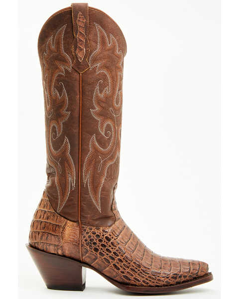 Image #2 - Shyanne Women's Aurelia Exotic Caiman Western Boots - Pointed Toe , Brown, hi-res