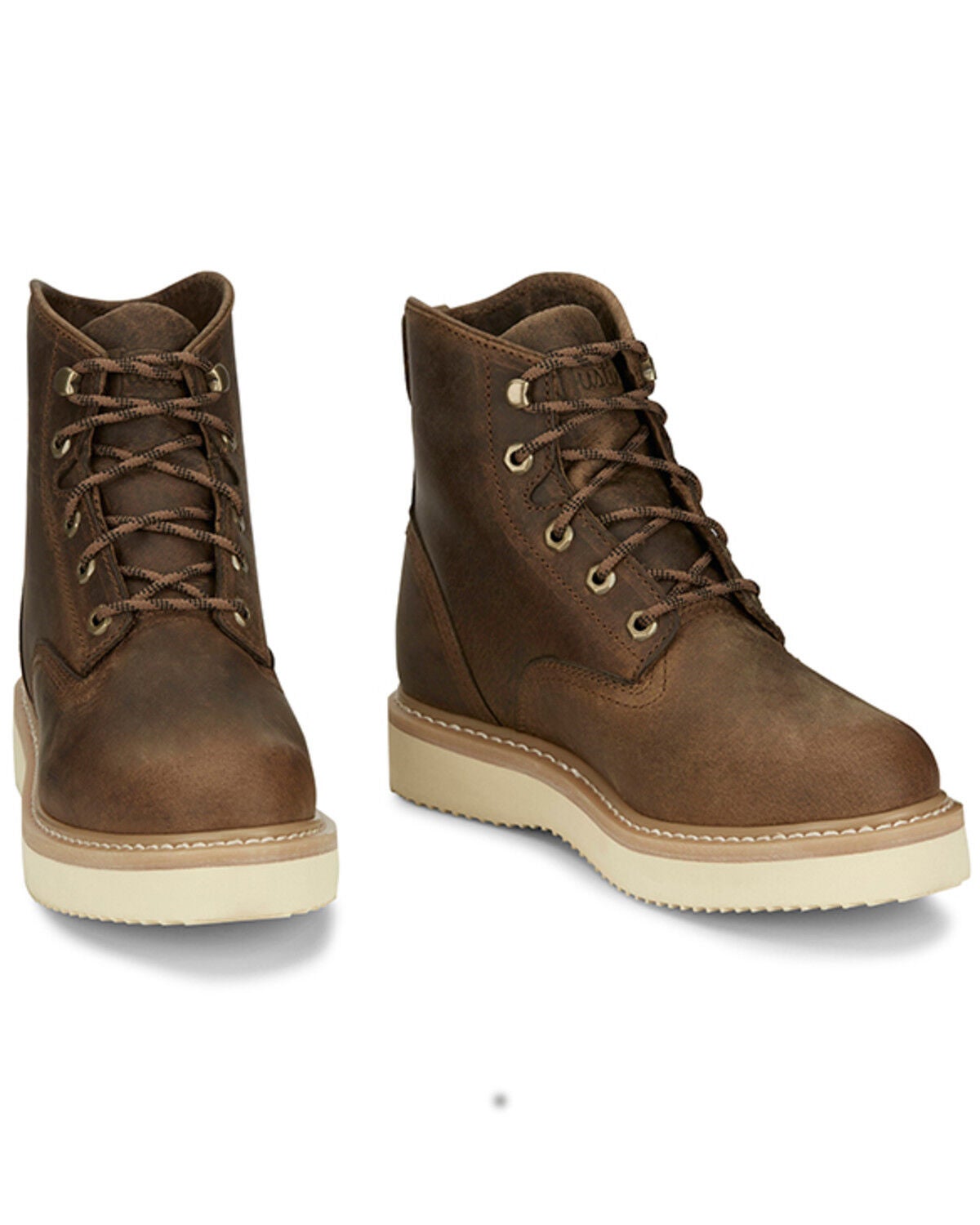 Justin Men's Maxwell 6" Work Boots - Soft Toe, Brown, hi-res