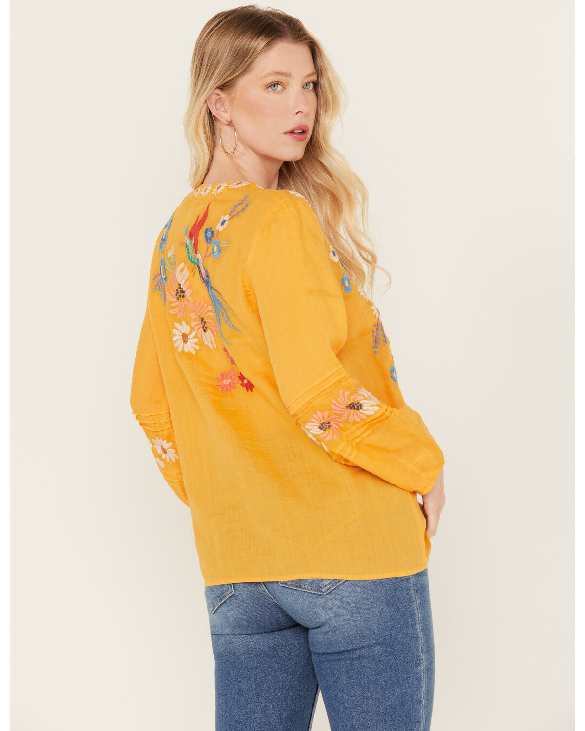 Johnny Was Women's Marissa Floral Embroidered Long Sleeve