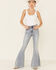 Image #1 - Rock & Roll Denim Women's Frayed Hem Bell Bottom Jeans, , hi-res