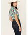 Image #4 - Shyanne Women's Plaid Print Short Sleeve Button-Down Stretch Western Shirt, Caramel, hi-res