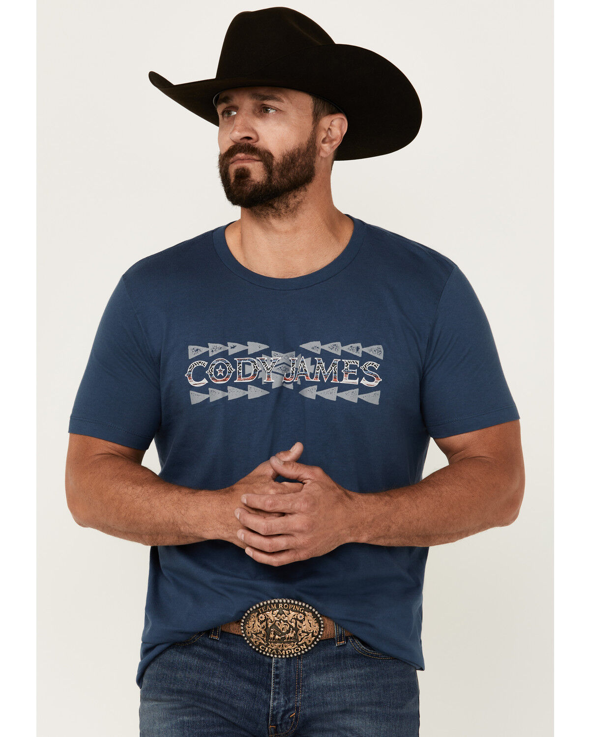 Image #1 - Cody James Men's American Native Logo Short Sleeve T-Shirt, Navy, hi-res