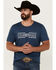 Image #1 - Cody James Men's American Native Logo Short Sleeve T-Shirt, Navy, hi-res