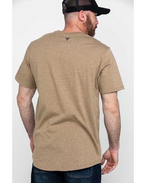 Image #2 - Hawx Men's Pocket Crew Short Sleeve Work T-Shirt - Tall , Tan, hi-res