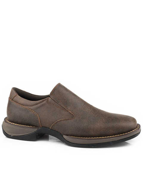 Image #1 - Roper Men's Wilder Slip-On Shoes - Square Toe, Brown, hi-res