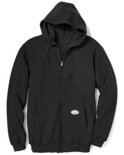 Rasco Men's FR Zip-Front Hooded Work Jacket, Black, hi-res