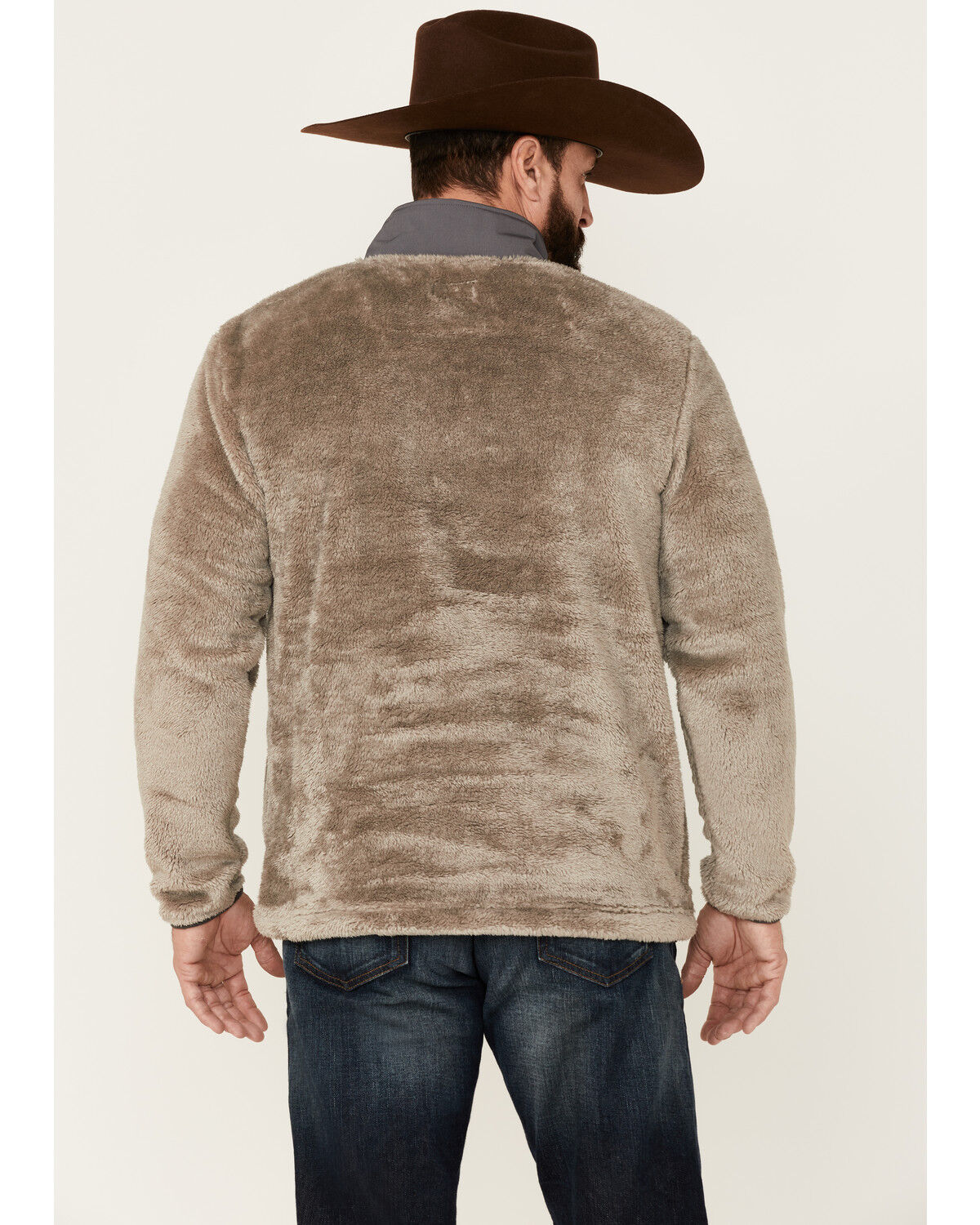 Image #4 - Hooey Men's Stripe Pocket 1/4 Zip Fleece Pullover, Brown, hi-res