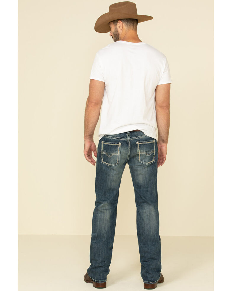 Rock & Roll Denim Men's Pistol Dark Vintage Regular Straight Jeans , Blue, hi-res