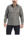 Image #1 - Ariat Men's FR Landry Retro Plaid Print Long Sleeve Snap Work Shirt, Green, hi-res