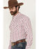 Image #2 - Wrangler Men's 20X Plaid Print Long Sleeve Button-Down Stretch Western Shirt - Tall, Wine, hi-res