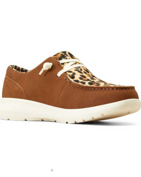 Image #1 - Ariat Women's Hilo Leopard Print Casual Shoes - Moc Toe , Brown, hi-res