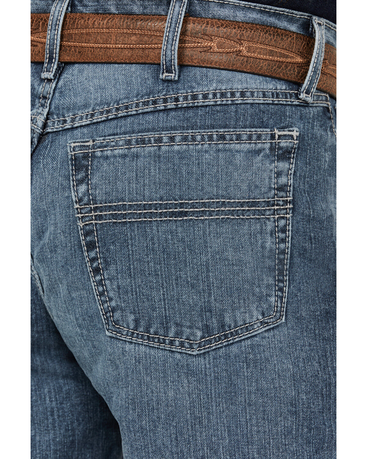 Image #4 - Cinch Men's Black Label 2.0 Medium Wash Loose Fit Tapered Denim Jeans, Indigo, hi-res