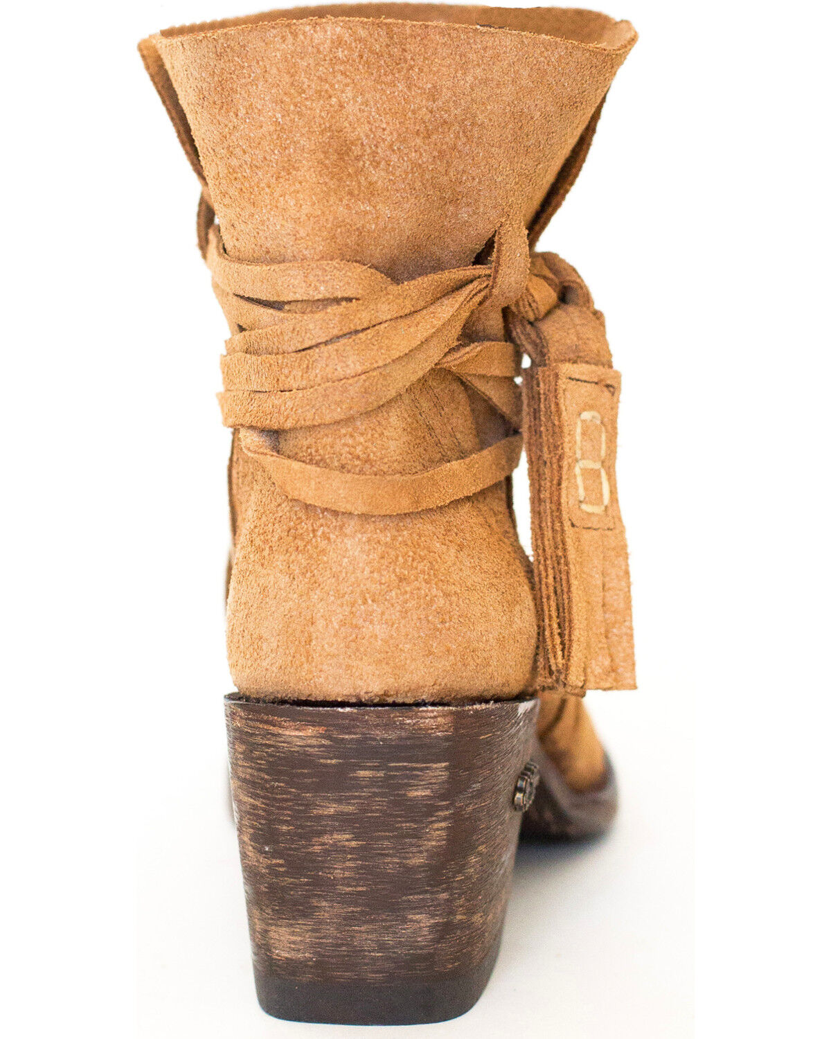 Image #7 - Miss Macie Women's Katie Jo Suede Booties - Round Toe, Cream, hi-res