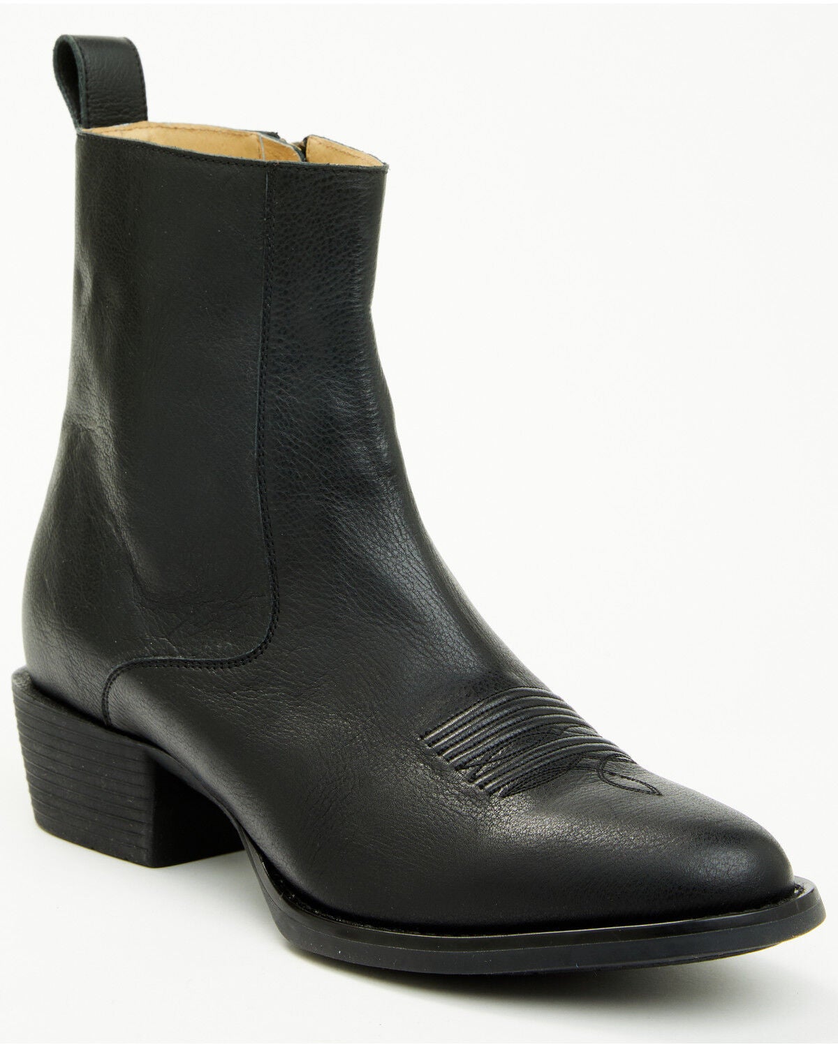 Cody James Men's Larsen Western Ankle Boots - Round Toe, Black, hi-res