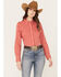 Image #1 - Wrangler Women's Striped Long Sleeve Western Pearl Snap Shirt, , hi-res