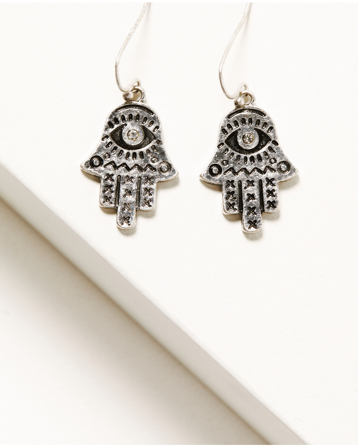 Image #4 - Shyanne Women's Cross Hamsa Metal Earring Set, Silver, hi-res