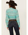 Image #4 - Ariat Women's R.E.A.L Jadeite Jacquard Southwestern Print Long Sleeve Snap Western Shirt , Turquoise, hi-res