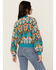 Image #4 - Rock & Roll Denim Women's Southwestern Print Sweater, Blue, hi-res