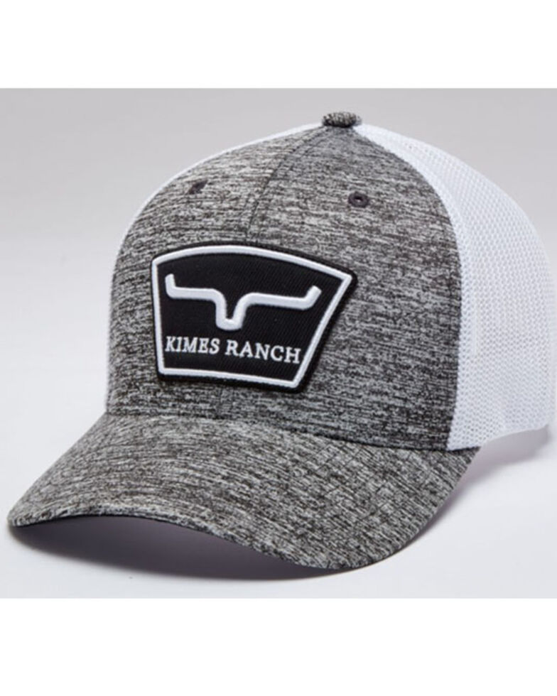 Kimes Ranch Men's Heather Grey Hardball Logo Patch Mesh-Back Trucker Cap, Heather Grey, hi-res