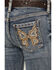 Image #2 - Shyanne Girls' Dawn Studded Pocket Bootcut Stretch Denim Jeans, Dark Wash, hi-res