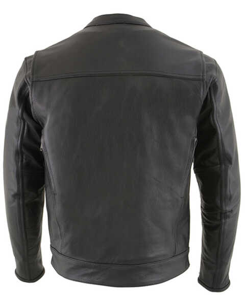 Milwaukee Leather Men's Vented Scooter Zip-Front CoolTec Leather Jacket , Black, hi-res