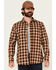 Image #1 - Brothers and Sons Men's Dorado Plaid Print Long Sleeve Button-Down Western Shirt, Brown, hi-res