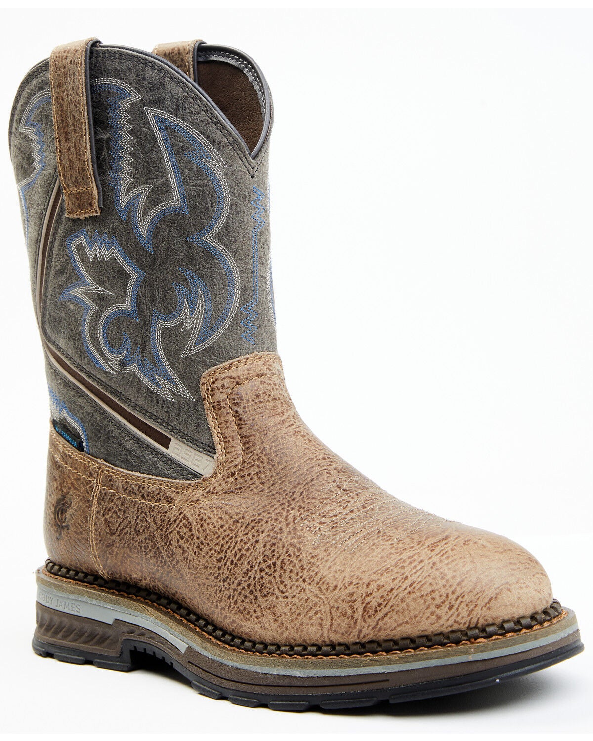 Cody James Men's 10" Disruptor Tyche Eccentric Soft Pull-On Work Boots - Soft Toe, Grey, hi-res