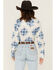 Image #5 - Cowboygirl by Jenna Paulette Women's Patchwork Print Long Sleeve Pearl Snap Western Shirt, Blue, hi-res