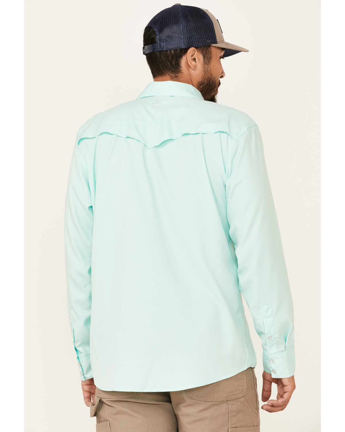 Image #4 - Hooey Men's Solid Habitat Sol Long Sleeve Pearl Snap Western Shirt, Teal, hi-res