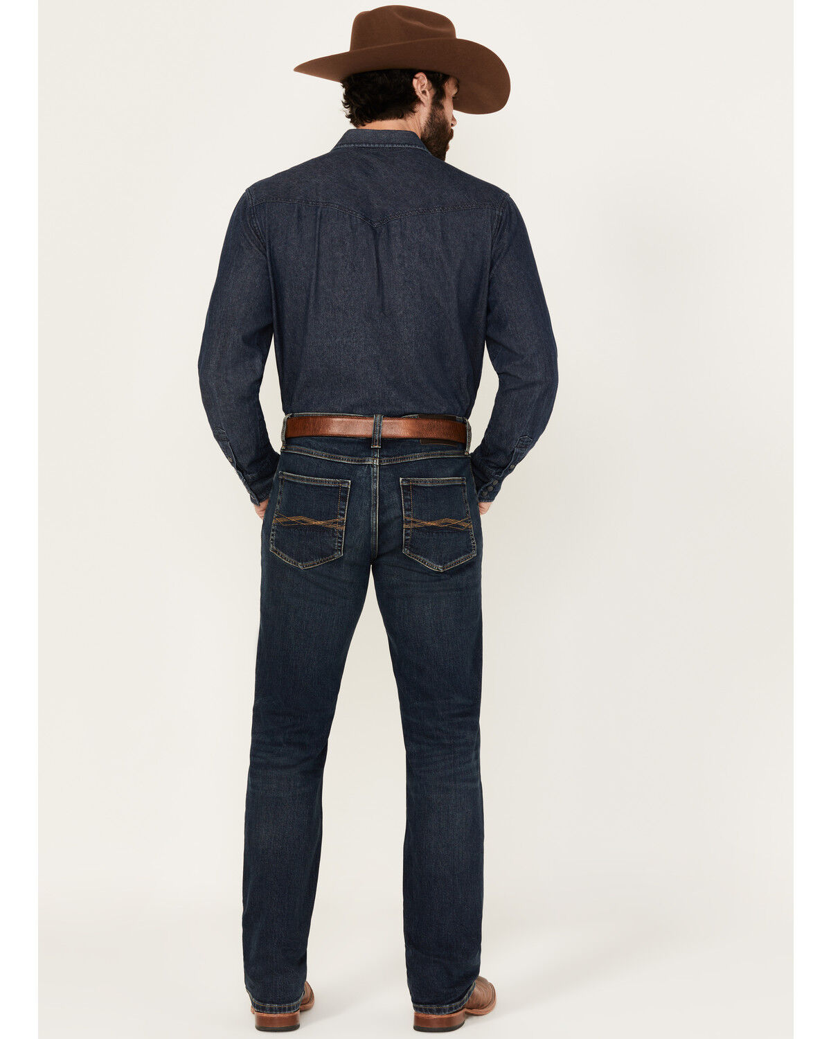 Image #3 - RANK 45® Men's Calico Dark Wash Slim Straight Stretch Denim Jeans, Dark Wash, hi-res