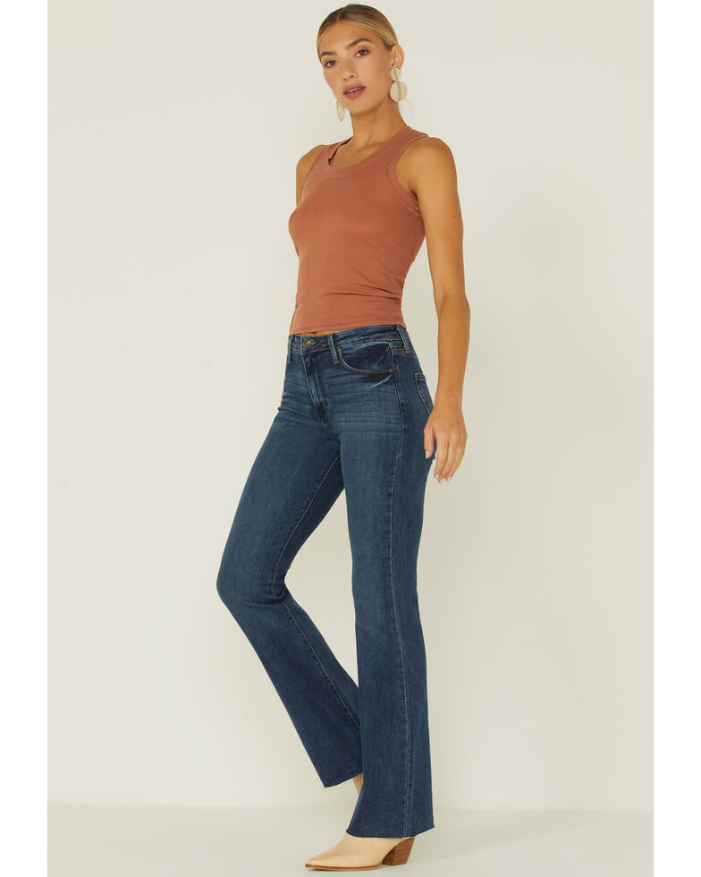 Just Black Denim Dark Wash Flare Jeans, Dark Wash, hi-res