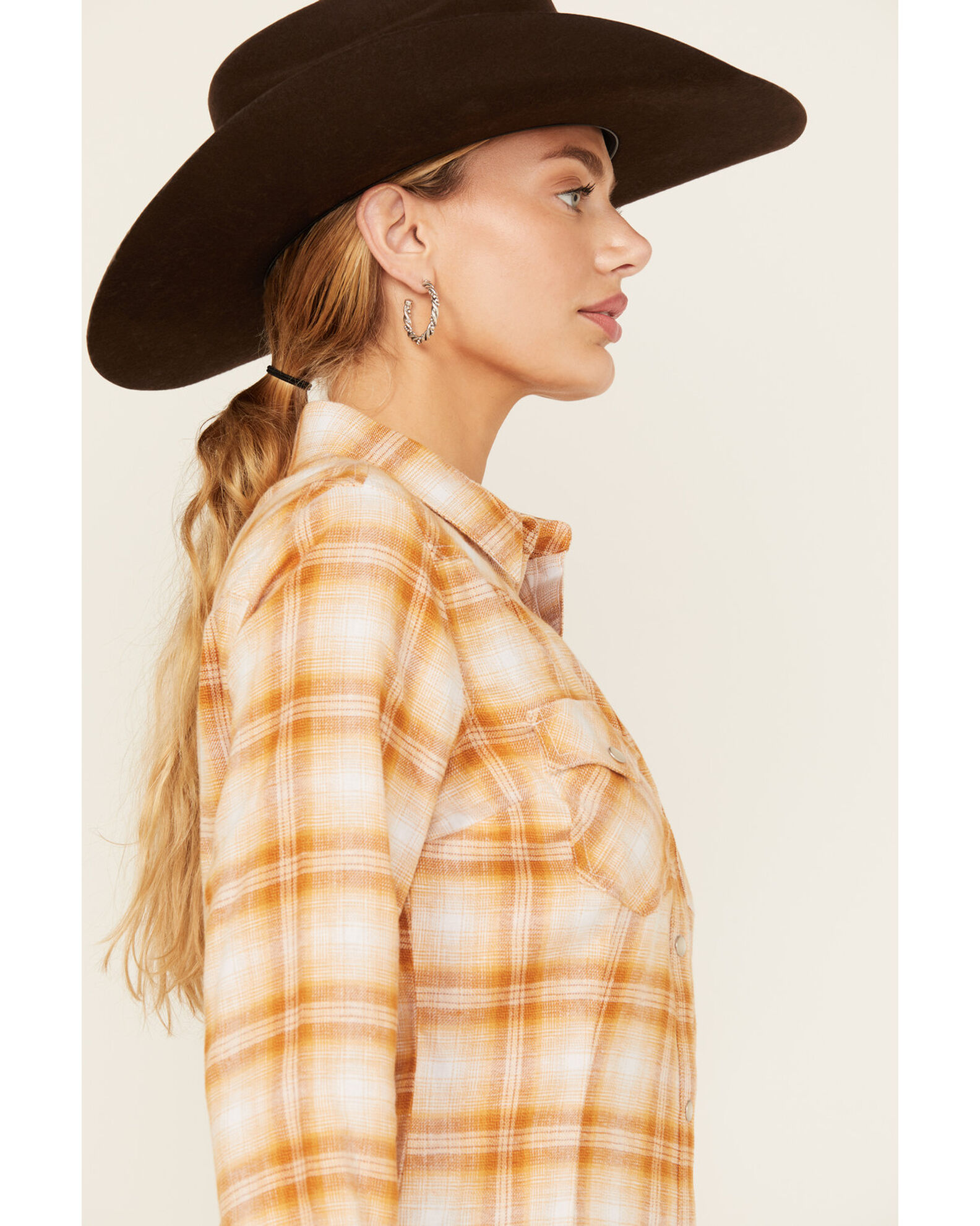 Wrangler pearl snap flannel shirts discount