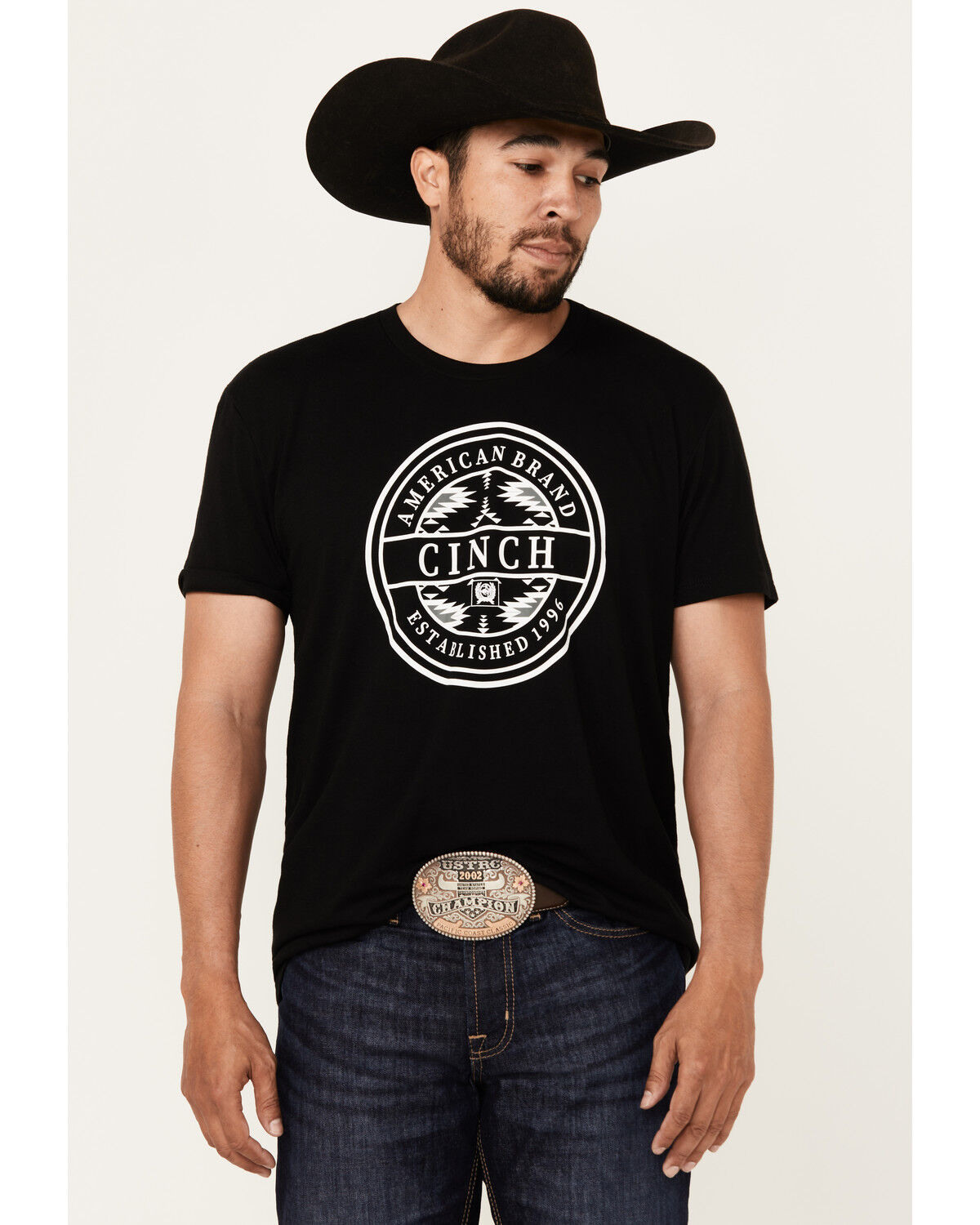 Image #1 - Cinch Men's Boot Barn Exclusive Logo Short Sleeve Graphic T-Shirt, Black, hi-res