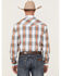 Roper Men's Setting Sun Large Ombre Plaid Long Sleeve Pearl Snap Western Shirt , Grey, hi-res